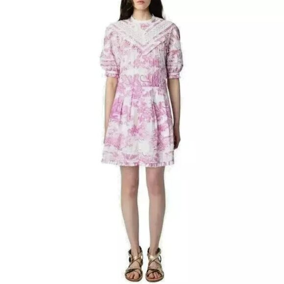 Zadig & Voltaire Toile "Rozy" Dress- Size M- NWT- Retail $598- Sold Out - Picture 1 of 4
